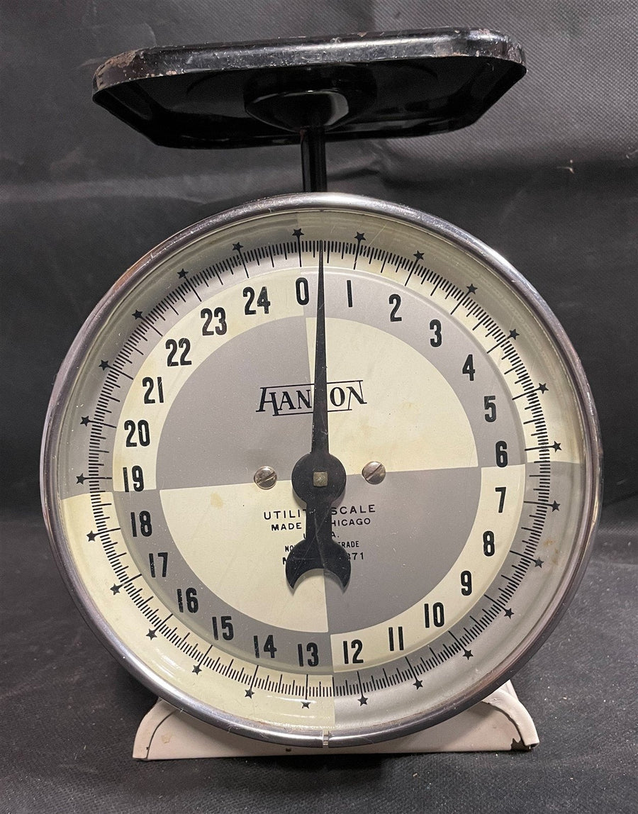 Antique Enamel Vintage Hanson Farmhouse Weighing Kitchen Scale