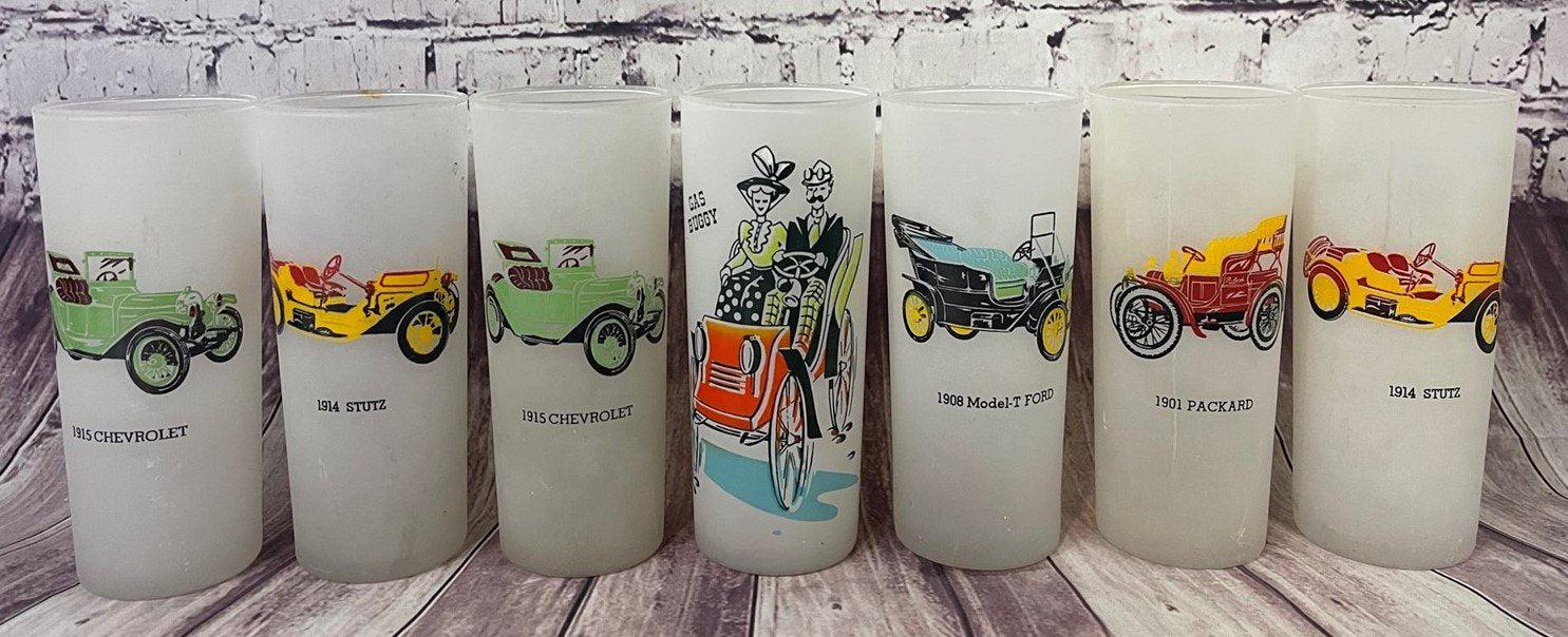 Vintage 7 Frosted Tom Collins Anchor Hocking Model Car Drinking Glasse –  Shop Cool Vintage Decor