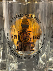 Vintage 100 Years 1869-1969 New York Central Mutual Association Drinking Glasses