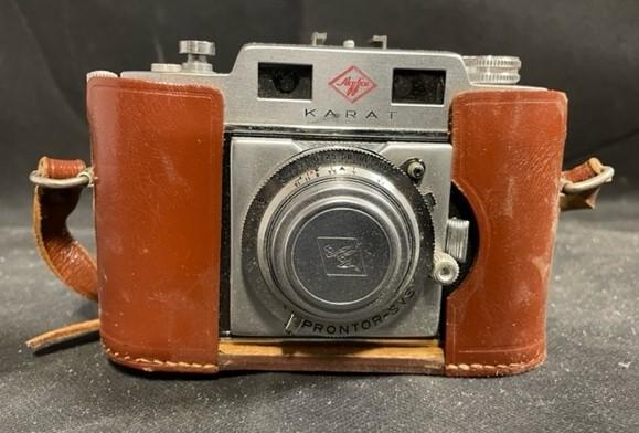 Vintage AGFA Karat Prontor-SVS 35mm Camera Leather Case Germany