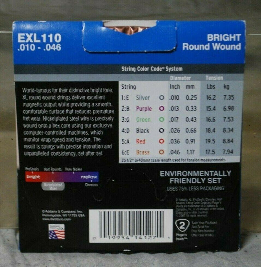 D'Addario EXL110 XL REGULAR LITE NICKEL WOUND ELECTRIC GUITAR STRINGS