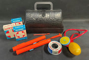 Vintage Plastic Toy 8 Piece First Aid Bag And Kit Hong Kong