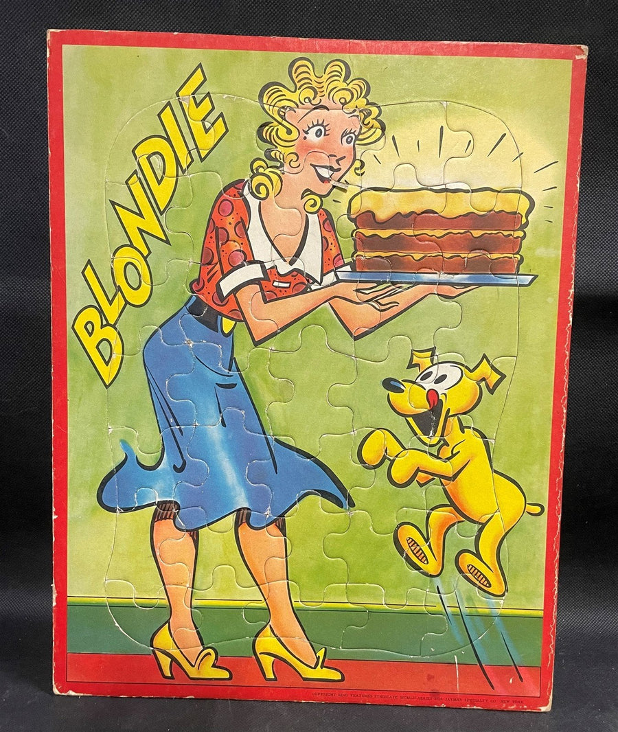 Vintage Jaymar Blondie Picture Cardboard Jigsaw Puzzle Game