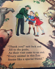 Jack and Jill Visit The Zoo Whitman Peek-a-Boo Book 1942
