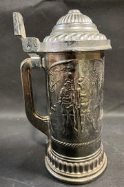 Vintage Authentic Pewter Heavy Lidded Beer Stein Germany