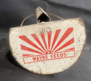 Antique Wayne Seeds Rustic Primitive Chicken Feeder Metal Scoop