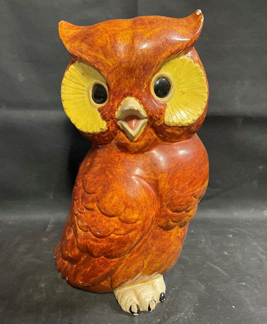 Vintage 1977 Large Ceramic Retro Owl Bank Alberta's Molds Inc
