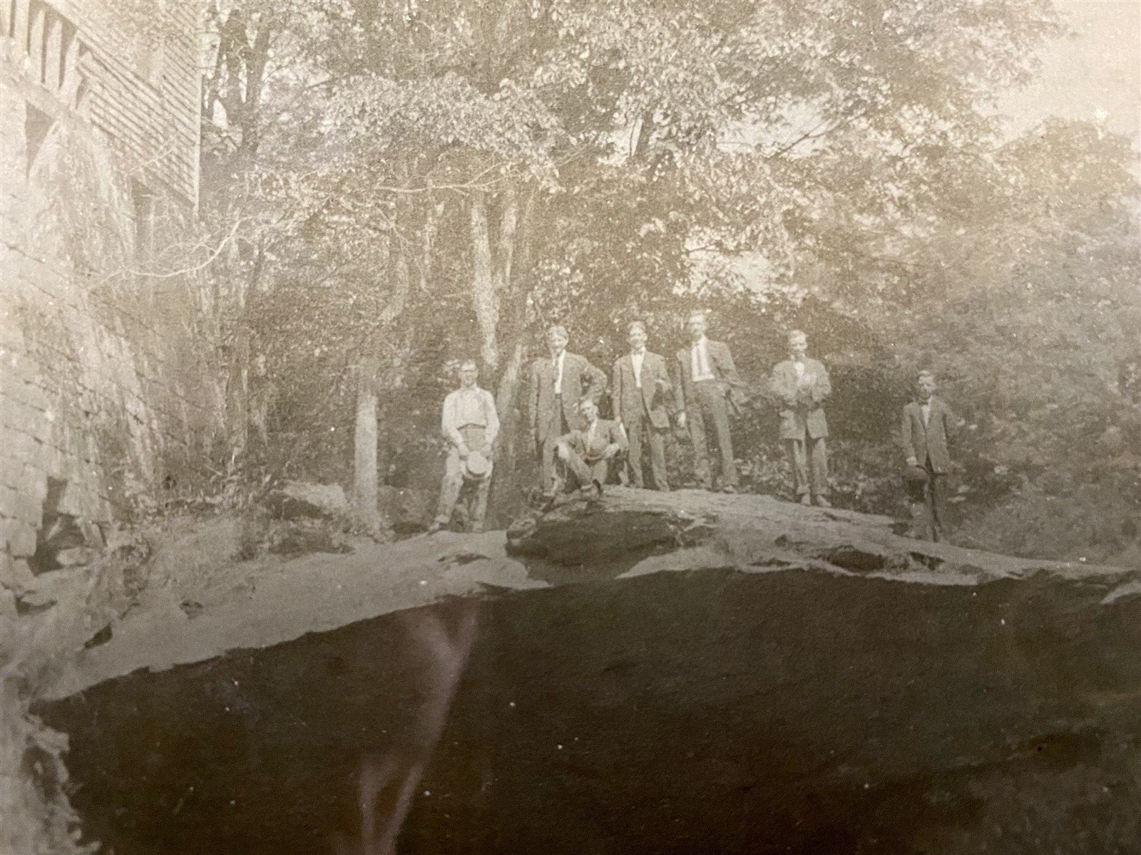 RARE Photo on Glass of Mill Creek Park's (Youngtown Ohio) Lanterman's Mill (OH)
