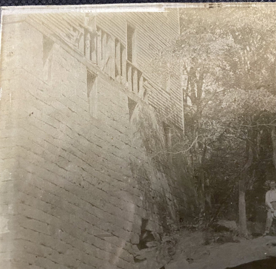 RARE Photo on Glass of Mill Creek Park's (Youngtown Ohio) Lanterman's Mill (OH)
