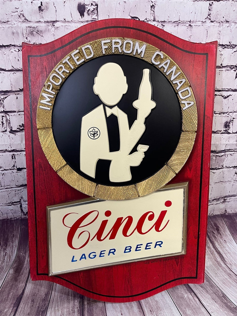 Vintage Century Importers Canada Cinci Lager Beer Wall Hanging Sign