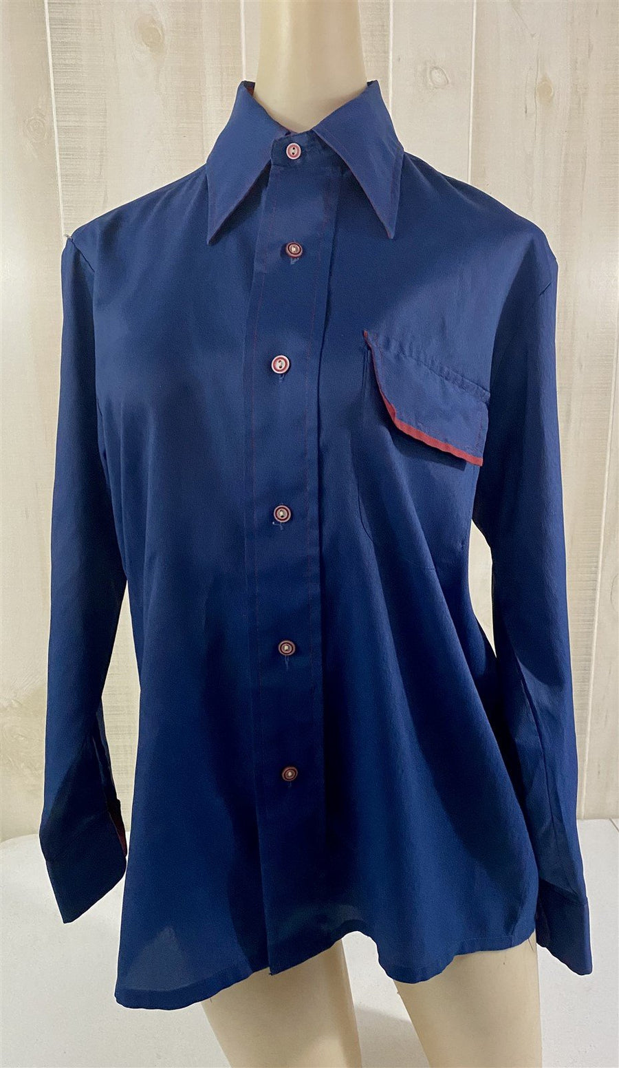 Vintage Navy w / Red Buttons and Accent Matt Andrews Permanent Press Button Down