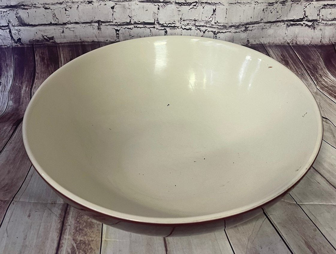 Vintage Mid Century Hall China 1284 Large Brown 16 inch Serving Bowl