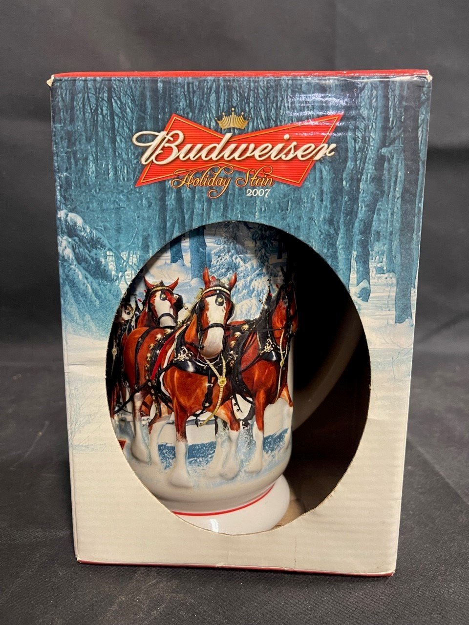Vintage 2007 Budweiser Winters Calm Holiday Stein Mug w/ Box