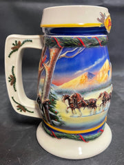 Vintage 2000 Budweiser Collectors Stein Holiday in the Mountains