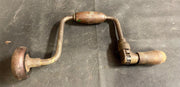Antique Wooden and Metal Brace Hand Drill Woodworking Tool