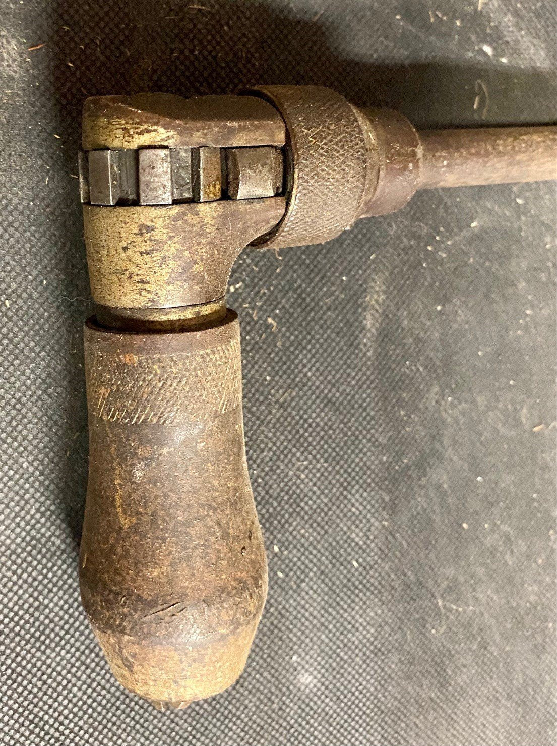 Antique Wooden and Metal Brace Hand Drill Woodworking Tool