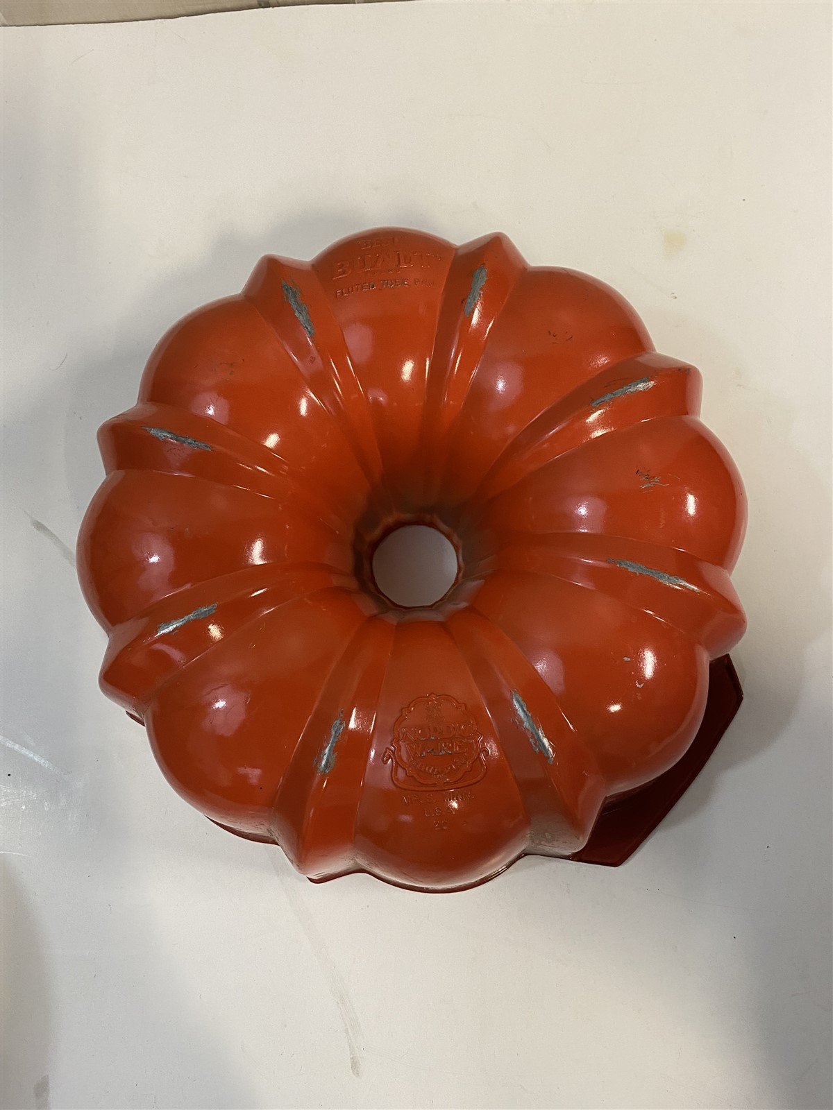 Vintage Orange Bundt and Blue Angel Food Cake Baking Pans