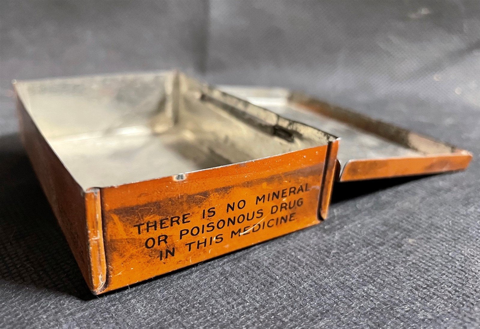 Antique Brown Herb Tablets Family Medicine Tin Metal Container