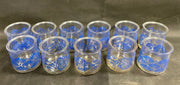 Vintage 11 3 inch Single Serve Blue Damask Jam Jelly Jars