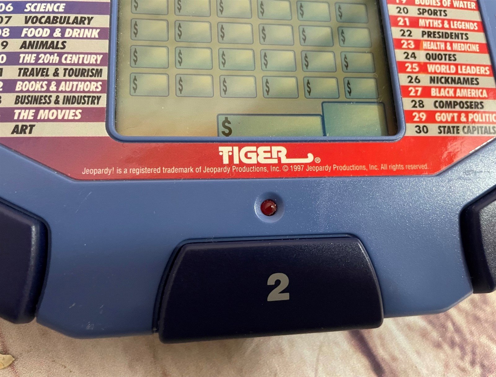 Jeopardy Tiger Electronic Handheld Battery Operated Game Console