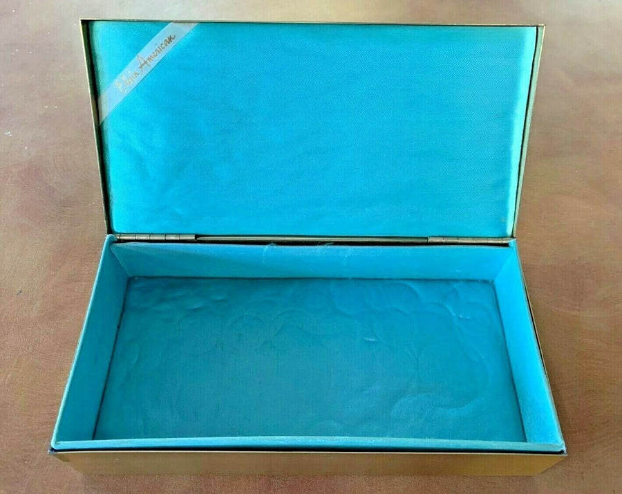 Beautiful Vintage Elgin American Gold Etched Box Compact