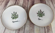 Vintage Ceramic Peppermint and Thyme AJ Heritage Decorative Plates