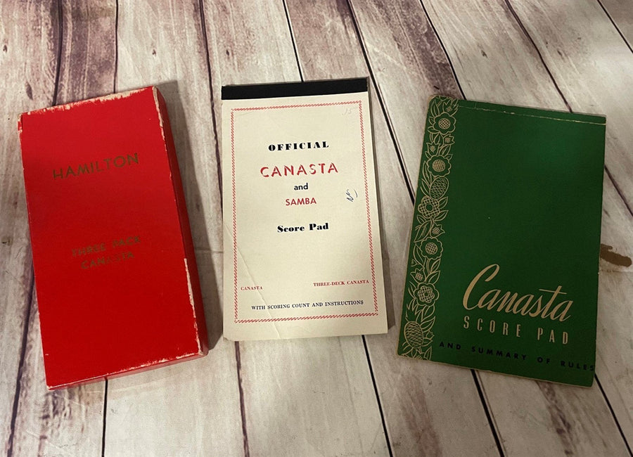 Vintage Canasta Playing Cards Box Set and Score Books Set