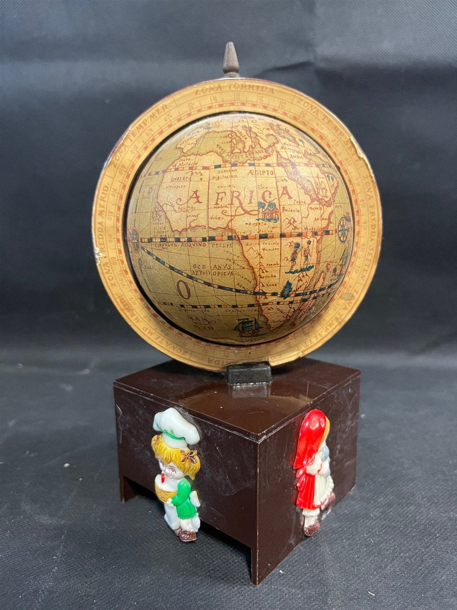 Vintage 1977 George-Good Corp Spinning World Globe Music Box Hong Kong