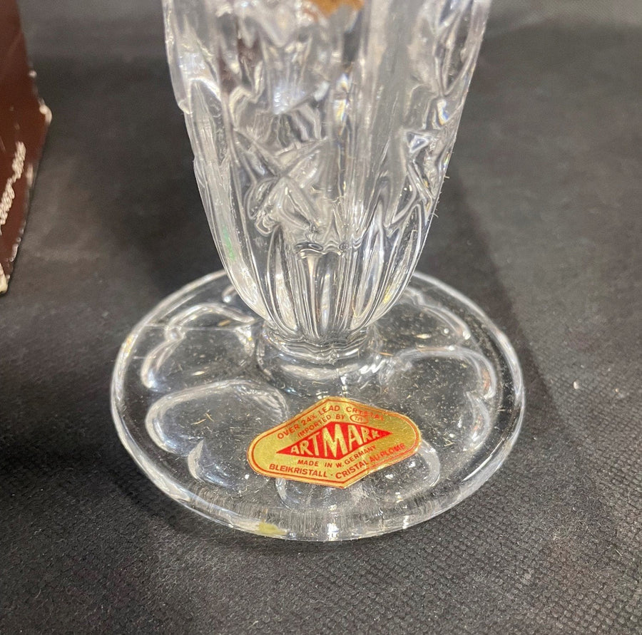Vintage Artmark Lead Crystal Glass Decorative Vase West Germany