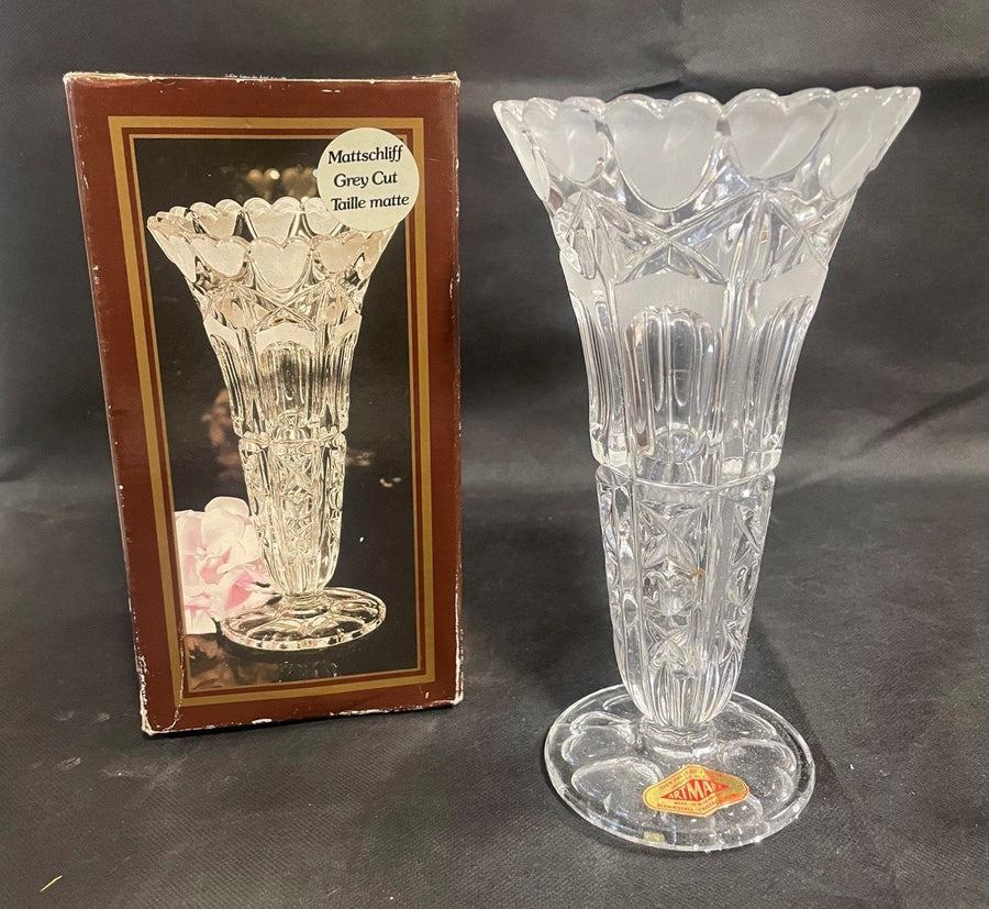 Vintage Artmark Lead Crystal Glass Decorative Vase West Germany