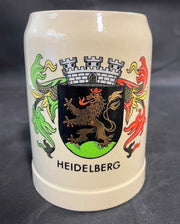 Vintage Heidelberg Stoneware Beer Stein Breweriana With Crest Germany