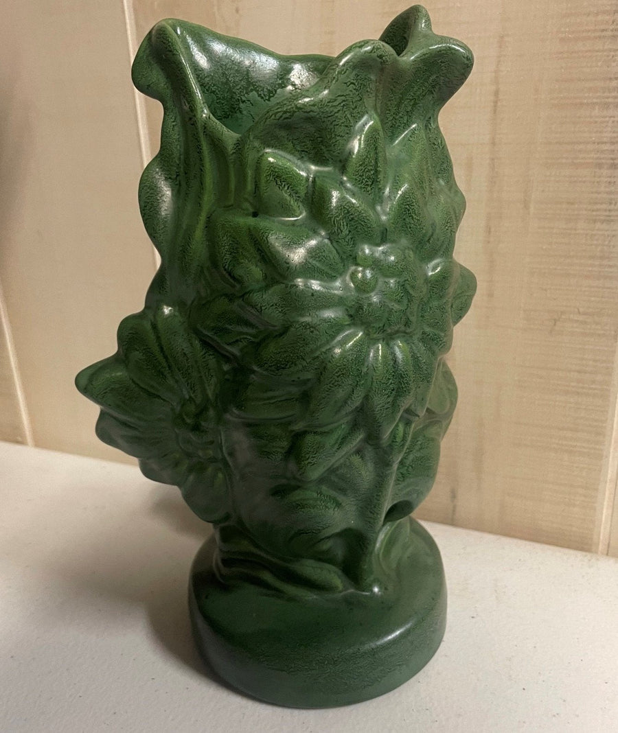 Vintage Mid Century Ceramic Green Sunflower Haeger Floral Vase