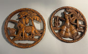Vintage Western Style Wooden Syroco Decorative Wall Hanging Trivets