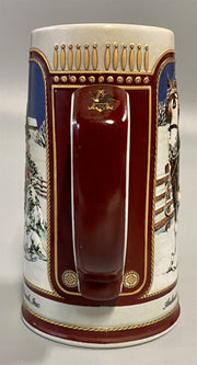 1989 Vintage Limited Edition Budweiser Clydesdales Holiday Tradition Beer Stein