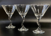 3 Libbey "Z" Stem 9oz Clear Martini Glasses