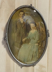 Antique Domed Glass Framed Photo of Mr. and Mrs. Delaney Arkwright Jr. of Ohio