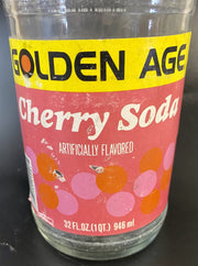 RARE 1980s Vintage 32 oz. Golden Age Cherry Soda Glass Bottle