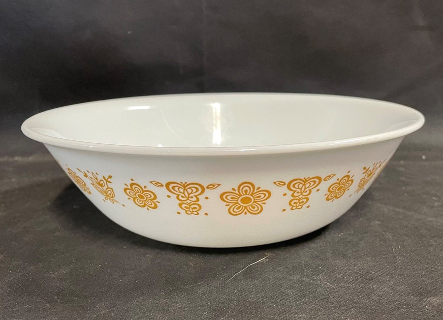 Vintage Corelle by Corning Ware 9" Serving Bowl Gold Butterfly