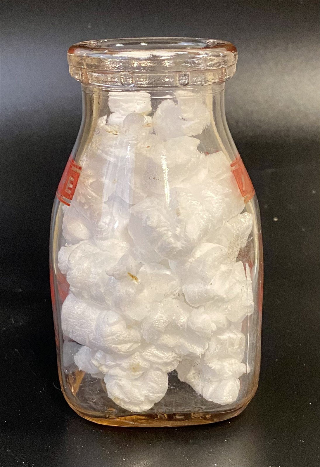 Vintage Square Pyro Half Pint (SPHP) Creamerie Conneaut, Ohio Glass Milk Bottle