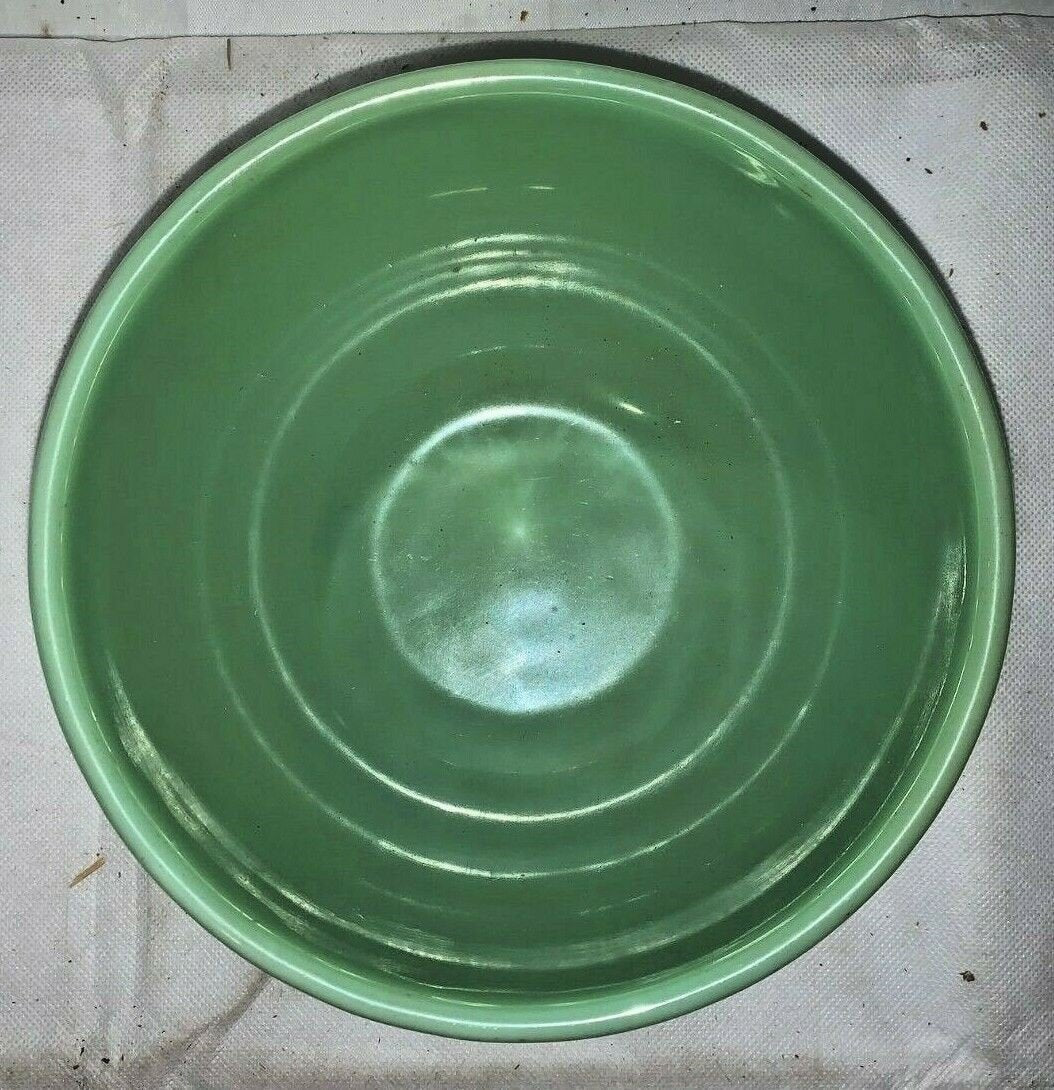 Vintage Oven Fire King Ware 11 Smooth Jadeite Bowl