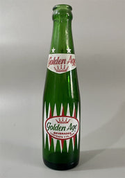 Green Vintage Golden Age Glass Soda Bottle Bottled in Youngstown, Ohio (OH)