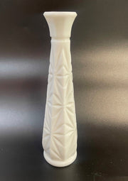 Vintage Hoosier Starburst Pattern Milk Glass Bud Vase