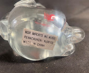 Vintage Glass Cat Kitten Figurine 6inch Paperweight with Red Goldfish