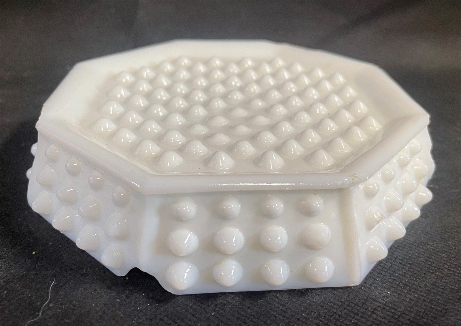 Vintage Fenton Milk Glass White Hobnail Design Ashtray