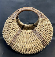 Gondola Style Vintage Woven Rattan Wicker Decorative Storage Basket