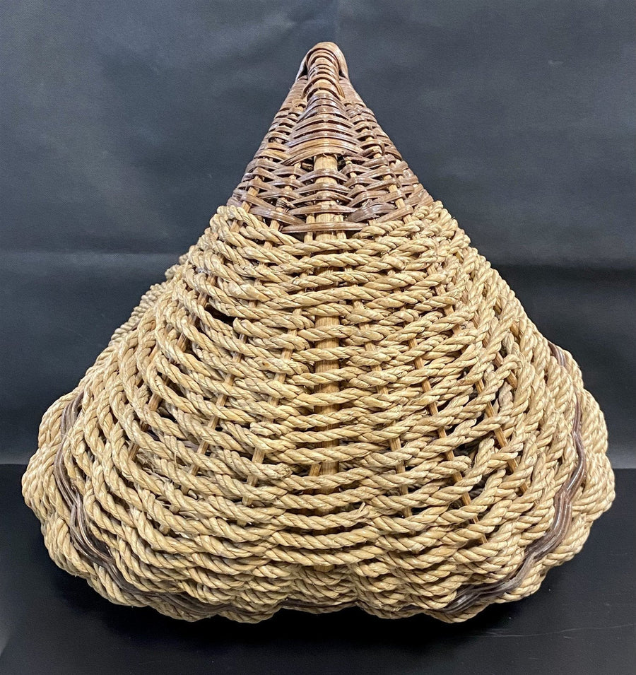 Gondola Style Vintage Woven Rattan Wicker Decorative Storage Basket