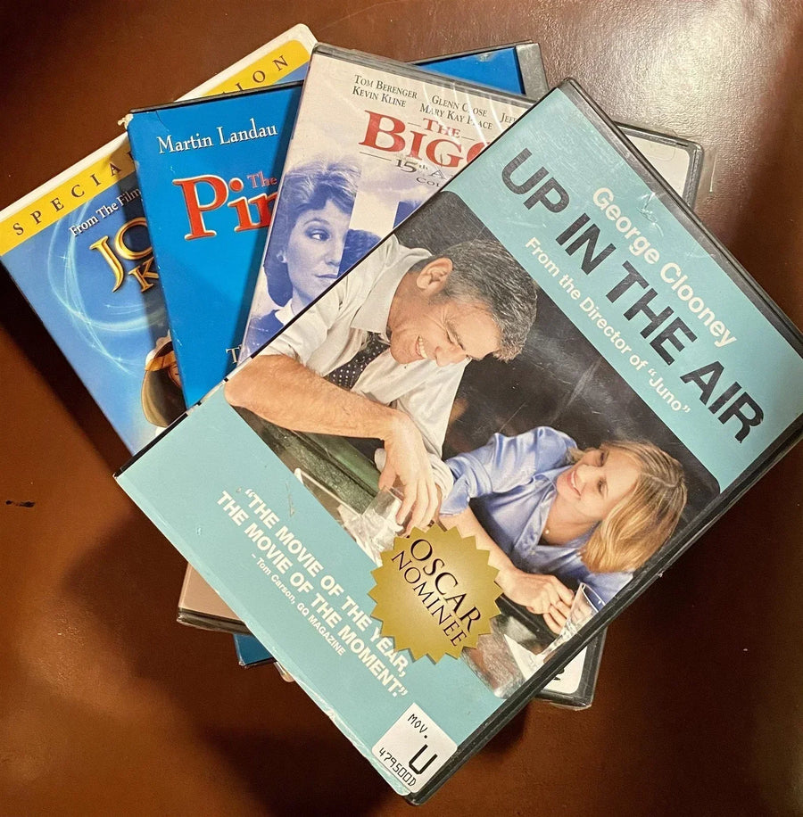 4 DVDs Including Up in the Air w / George Clooney & Big Chill w / Jeff Goldblum