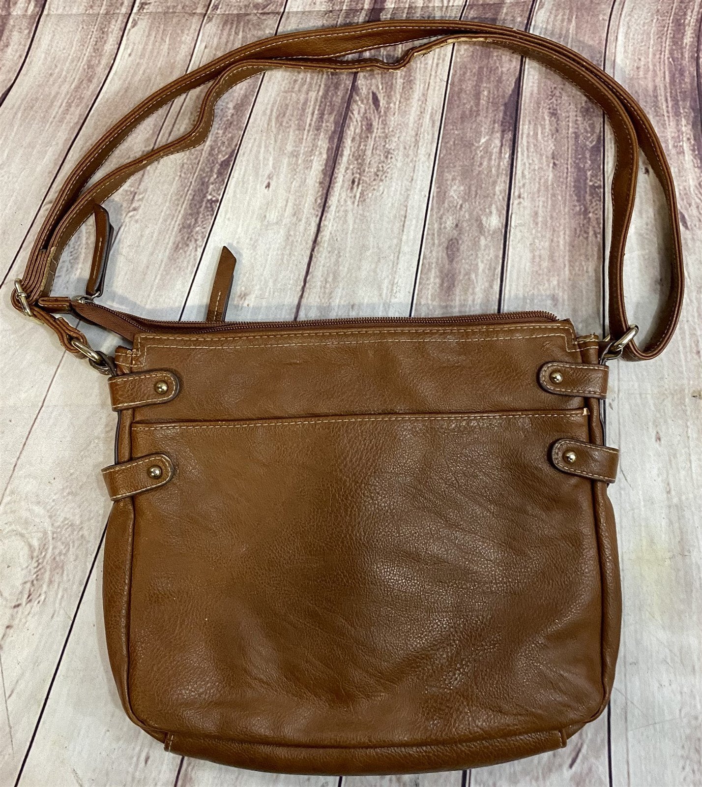 Medium Brown w / Gold Hardware Saddlebag Type Vintage Purse by Style and Co.