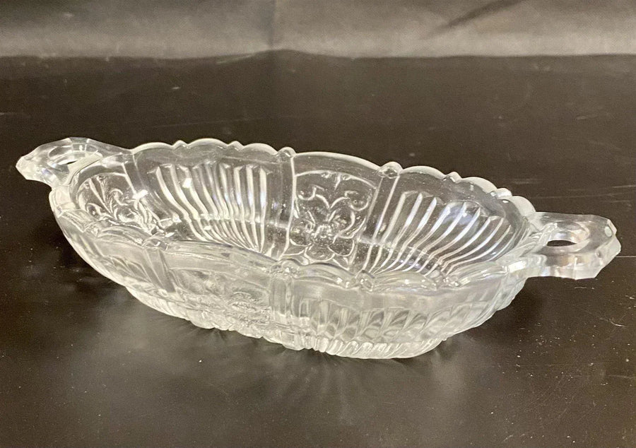 1950s Indiana Glass Killarney Small Oval Relish / Pickle / Olive/ Candy Dish