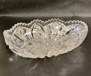 Imperial USA Leaded Crystal Divided Sawtooth Relish / Olive / Candy Dish
